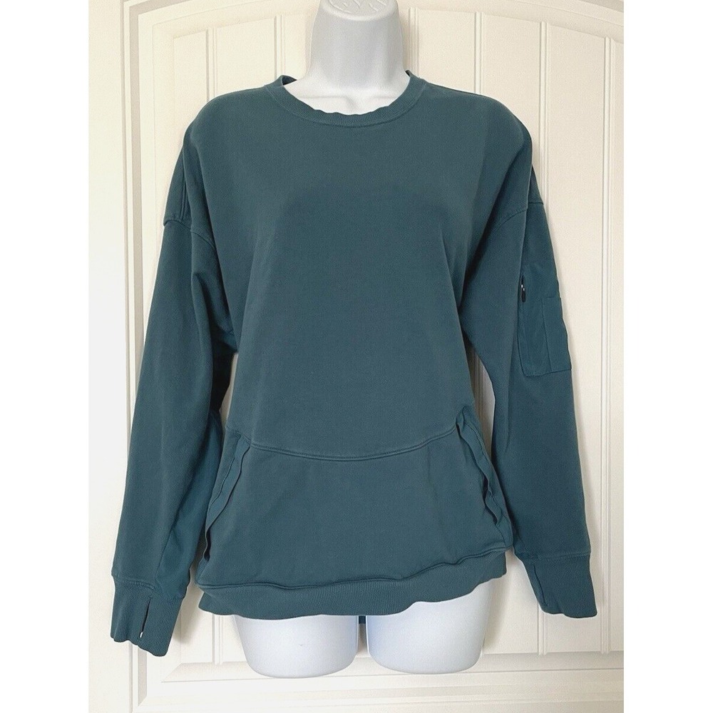 All In Motion Womens Size XL Green Athletic Sweatshirt Front Pocket Long Sleeve